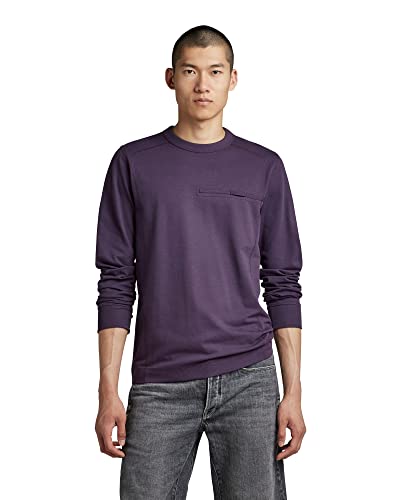 G-STAR RAW Męski t-shirt Aviaton, fioletowy (Carbonne Purple D285-0013), M, Purpurowy (Carbonne Purple D285-0013), M