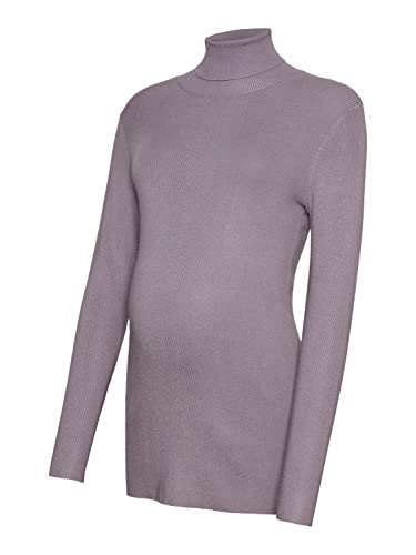 MAMALICIOUS Damski sweter MLJACINA L/S Knit Rollneck top A. Pulower, fioletowy Ash, M, Purple Ash, M