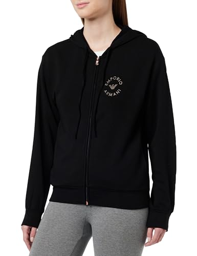 Emporio Armani Damska kurtka polarowa z wiskozy na całej długości (2 sztuki), czarny, XS