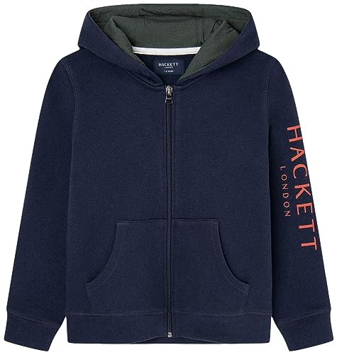 Hackett London Chłopięca bluza z kapturem Hackett Fz, Niebieski (granatowy), 15 Lat