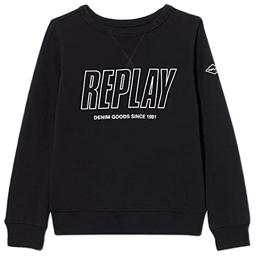 Replay Bluza chłopięca, 098 BLACK, 14 lat