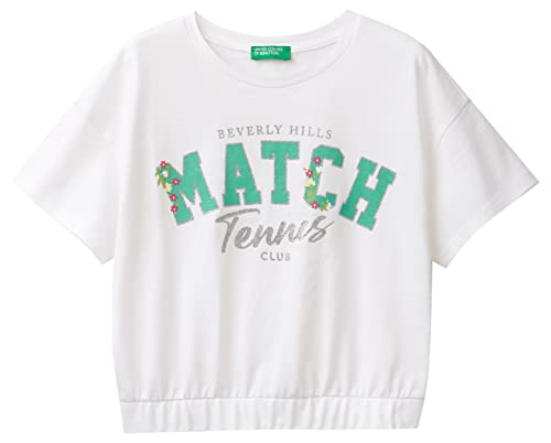United Colors of Benetton Koszulka dziewczęca 3096c10ba, biały optyczny 101, 140 cm, Optyczny biały 101, 140