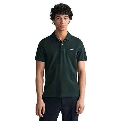 GANT Męska koszulka polo Reg Shield Ss Pique, Tartan Green, L