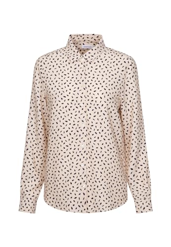 Seidensticker Damska bluzka - modna bluzka - Regular Fit - kołnierz koszuli - długi rękaw - 100% wiskoza, beżowy, 36