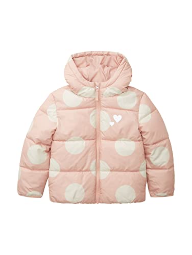 TOM TAILOR Dziewczęta Dziecięca kurtka zimowa ze wzorem 1033319, 30486 - Big Offwhite Dot Aop, 116-122