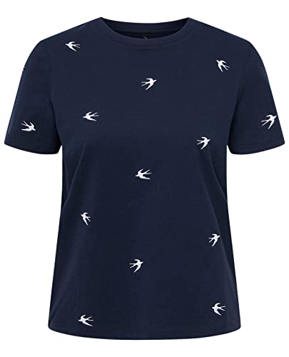 Onlketty S/S O-Neck Top Box JRS, Navy Blazer/Aop: swallow, S