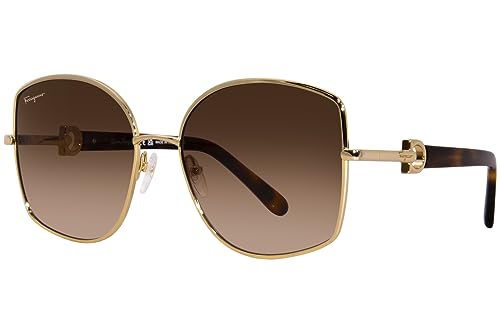 SALVATORE FERRAGAMO Okulary damskie, Gold/Brown Gradient, 58/18/140