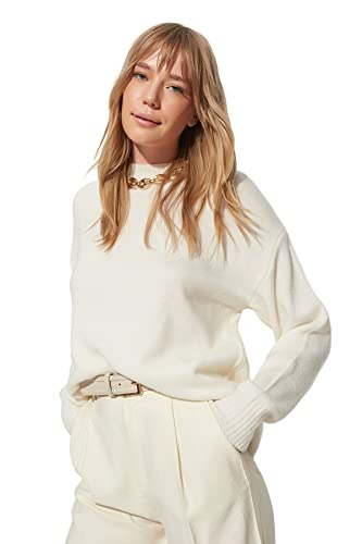 Trendyol Damska bluza TWOAW23KZ01142/Ekru, Ecru, M, Ecru
