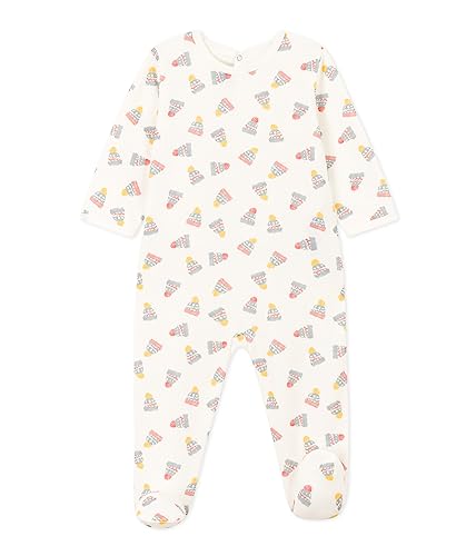 Petit Bateau SchlafBien PONT Dos MAR/MU3M Unisex Dziecko, biały (marshmallow) / wielokolorowy, 3 miesięcy