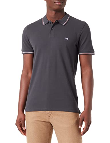 Lee Męska koszulka polo Pique, Washed Black, rozmiar S, Washed Black, S