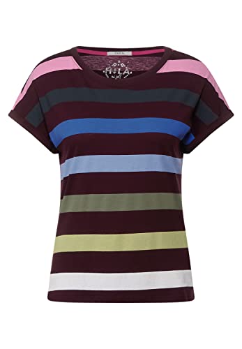 Cecil Damska koszulka w paski B317972, wielokolorowa, Berry Juice red, S