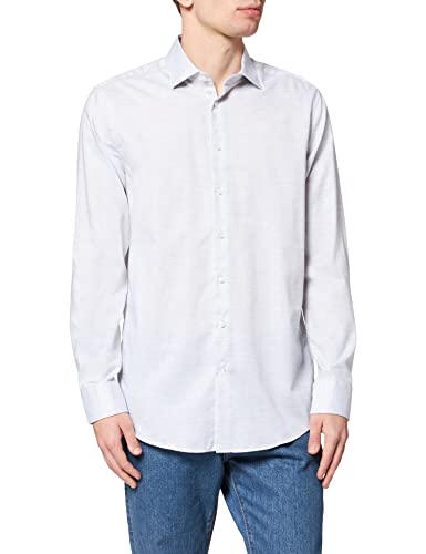 Seidensticker Męska koszula biznesowa, bez prasowania, o prostym kroju, krój regular fit, długi rękaw, kołnierz Kent, 100% bawełna, szary, 41