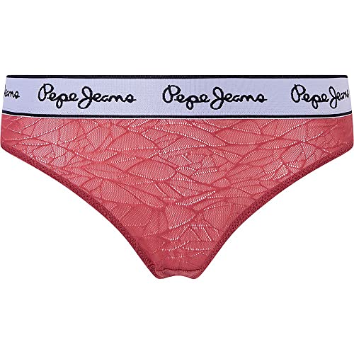 Pepe Jeans Mesh Stringi bielizna w stylu bikini dla kobiet, Czerwona, L