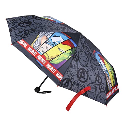 CERDÁ LIFE'S LITTLE MOMENTS Unisex dziecięcy składany parasol Avengers dziecięcy - oficjalny plecak licencyjny Marvel, wielokolorowy, normalny, Wielokrotne nagrzewanie