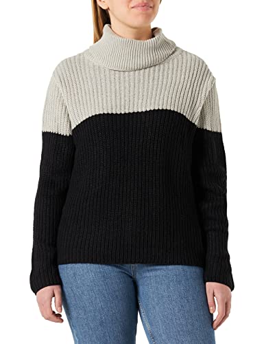 ONLY Damski sweter ONLMANTANNA L/S z golfem EX KNT, Port Royale/Stripes:czarny, L, Port Royale/Stripes: czarny, L