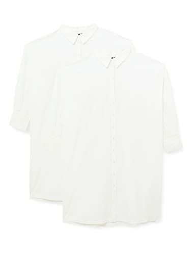 VERO MODA Damska koszulka VMGITTANA LS Long Shirt WVN GA Curve Bluse, śnieżnobiała, 44