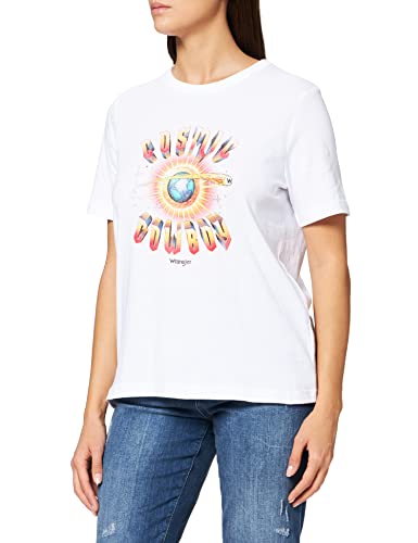 Wrangler Damska koszulka w stylu vintage, biały, M