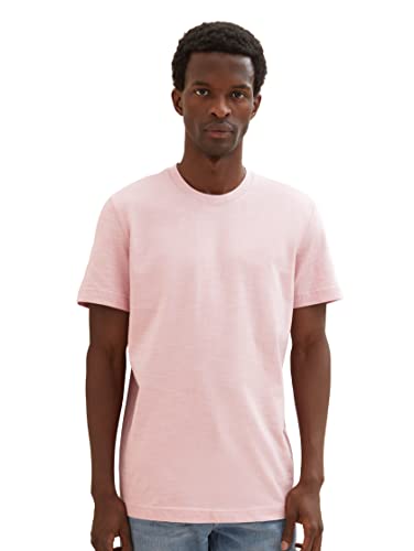 TOM TAILOR Męski t-shirt 1036417, 32035-różowy, melanżowy, M, 32035 - Pink Streaky Melange, M