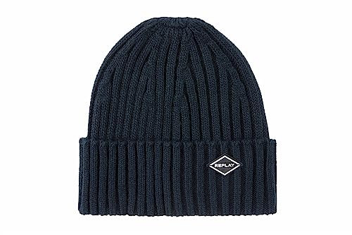 Replay czapka męska, 507 DK NIGHT BLUE, jeden rozmiar
