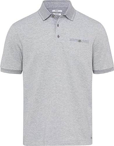 BRAX Męska koszula polo, styl Pieter Easy Care Structure, platyna, M, platyna, M