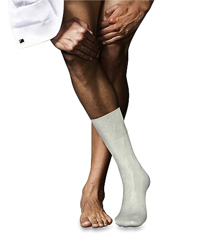FALKE Mężczyźni Skarpety No. 4 M SO Czysty Jedwab jednokolorowe 1 Para, Biały (Off-White 2040), 39-40