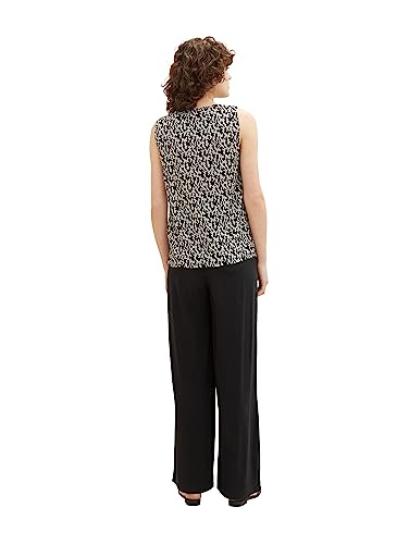 TOM TAILOR Damski top ze wzorem, 32148 - Black Small Abstract Design, 3XL