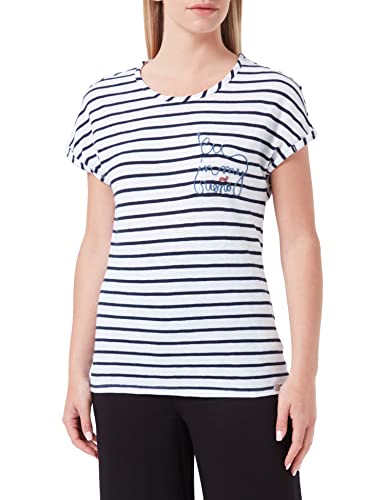 Timezone Damska koszulka w paski, White Blue Stripe, M