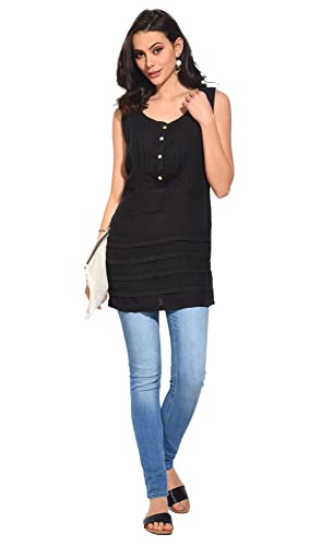 Damska sukienka 100% lniana Made in Italy, krótka sukienka z wiązanym kołnierzem tunezyjskim i falbankami, Tiffany, rozmiar: XL, Tiffany, XL