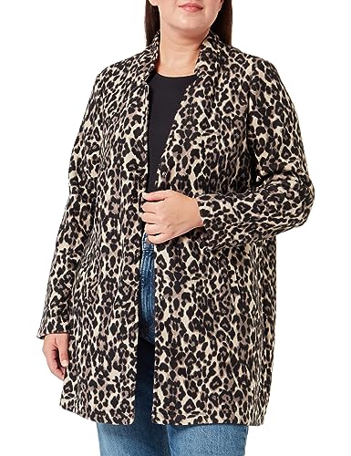VERO MODA CURVE VMCBRUSHEDKATRINELEO AW23 3/4 JKT CUR płaszcz polarowy, Sepia Tint, 44, Sepia Tint, 44