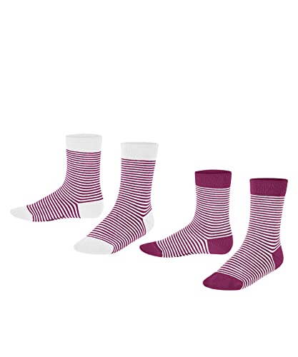 ESPRIT Unisex dziecięce skarpety Fine Stripe 2-pak bawełna biologiczna wzmocnione skarpety dziecięce ze wzorem, oddychające, kolorowe paski, wielokolorowe (asortyment 0090), 31-34 (2 sztuki)