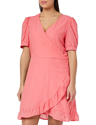 ONLY Damska sukienka ONLLISA SS WRAP WVN, Calypso Coral, M