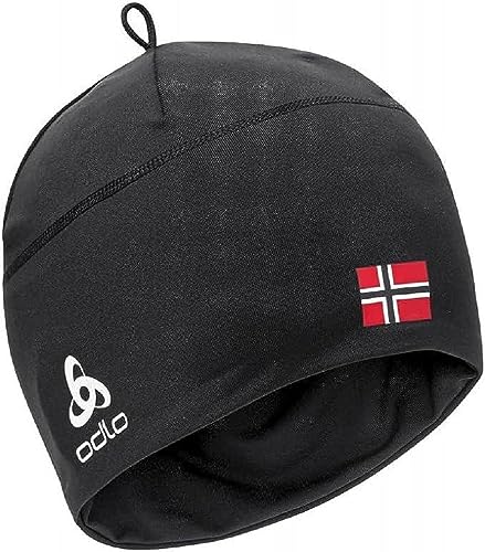 ODLO Kapelusz Polyknit Fan Ciepła Czapka Eco Beanie, Flaga Czarno-Norwegii, Rozmiar standardowy