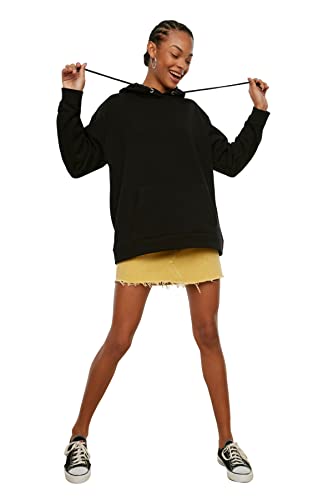 Trendyol Damska bluza z kapturem Kangaroo Pockets Boyfriend Knitted SHardon, S