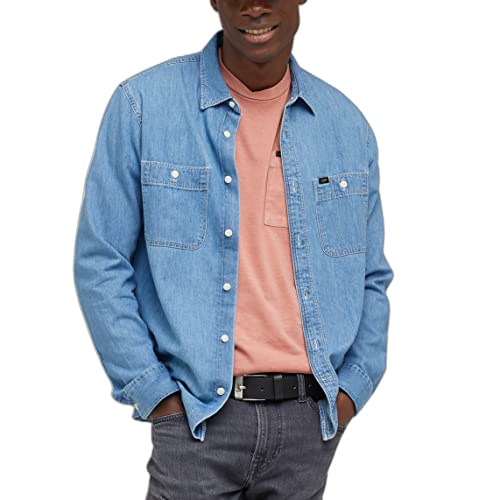 Lee Koszulka męska Worker 2.0, Shasta Blue, rozmiar S, Shasta Blue, S