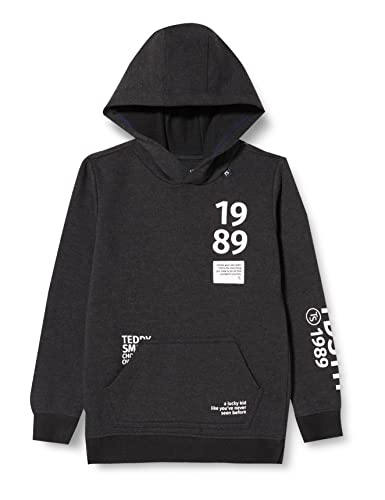 Teddy Smith Chłopięca bluza z kapturem S-All Hommeody Jr, Melange Black, 8 Lat