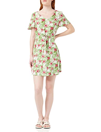VERO MODA Vmeasy Ss Short Dress WVN Ga sukienka damska, Snow White/Aop:fia, M