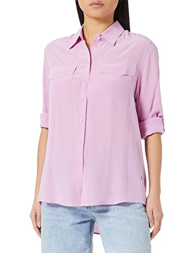 BOSS Damska bluzka typu C Biventi Regular-Fit, z jedwabiu spranego piasku, Open Pink696, 40