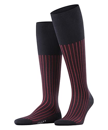 FALKE Mężczyźni Podkolanówki Shadow M KH Bawełna długie z wzorem 1 Para, Niebieski (Dark Navy 6376), 41-42