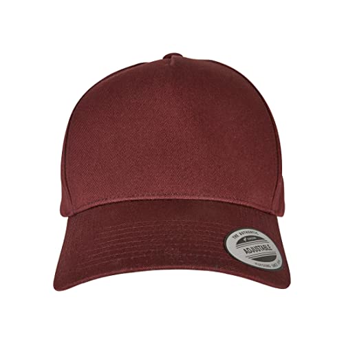 Flexfit Czapka bejsbolowa unisex 5-panelowa zakrzywiona klasyczna Snapback Burgundy One Size, burgundowy, jeden rozmiar