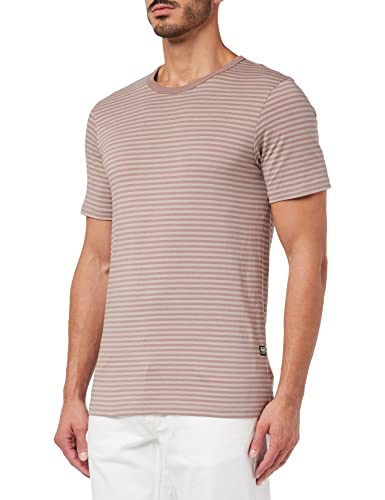 G-STAR RAW Męski T-Shirt Stripe Slim R T, Wielokolorowy (Dumic/Chocolate Berry Stripe D22778-c339-d956), S