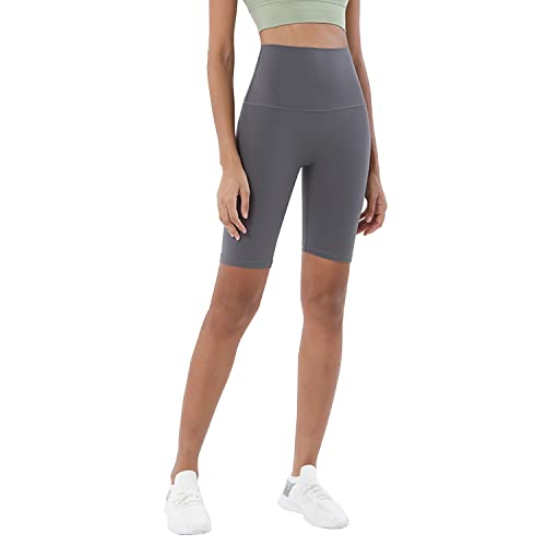 Damskie legginsy sportowe antycellulitowe spodenki do jogi z wysoką talią kolarskie Scrunch Butt spodenki do jogi kryjące Scrunch Butt Jogging Dance Course Gym, A-jasnoszary, XL