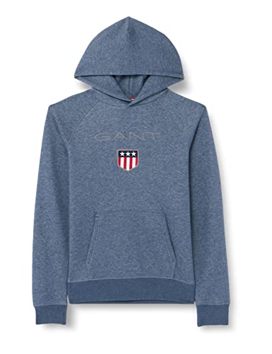 GANT Chłopięca bluza z kapturem, niebieski (Indigo Blue Melange), standardowa