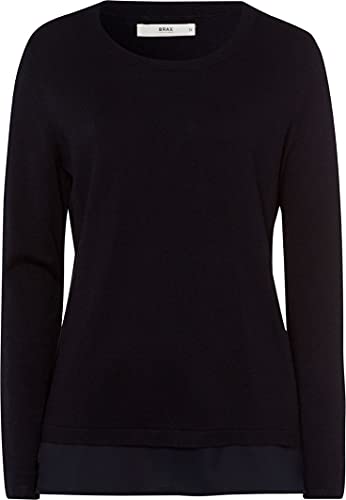 BRAX Damska bluza z dzianiny, styl Lisa, z długim rękawem, okrągły dekolt, grantowy, 42 PL
