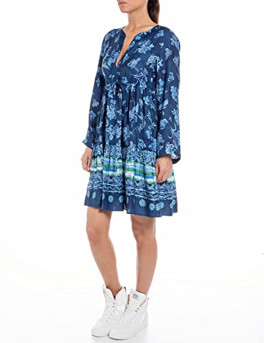 Replay Sukienka damska W9602, 010 Blue/Light Blue, XXS, 010 Blue/Light Blue, XXS