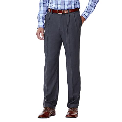 Haggar Spodnie męskie, Med Grey Stria, 42W / 29L