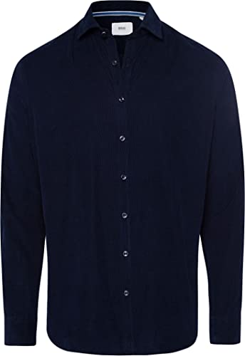 BRAX Męska koszula w stylu Harold U Corduroy nowoczesna koszula sztruksowa, ocean, S
