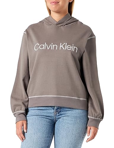 Calvin Klein Damska bluza z kapturem, Grafitowy szary, L