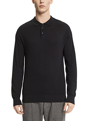 ESPRIT Collection Men's 013EO2I306 sweter męski, 001/BLACK, standardowy, 001/Black, M