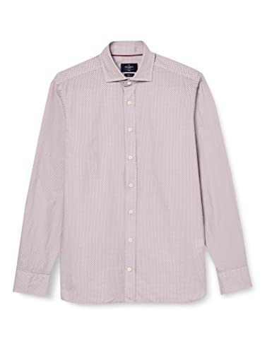 Hackett London Męska koszula Melange Foulard Print Button Down, szary/czerwony (Grey/Red), XL