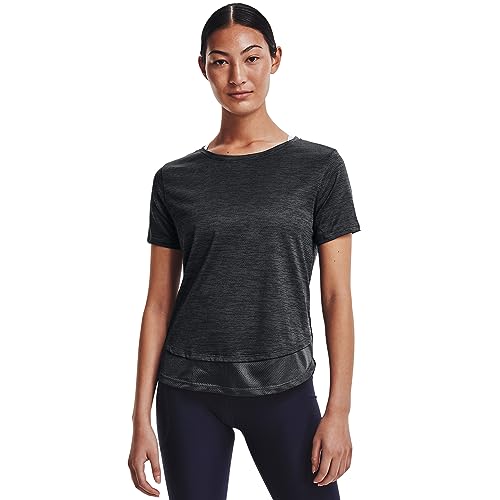 Under Armour Damska koszulka z krótkim rękawem Tech Vent Perf czarna, Czarny, S